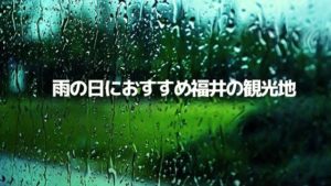 雨の日でも楽しめる福井